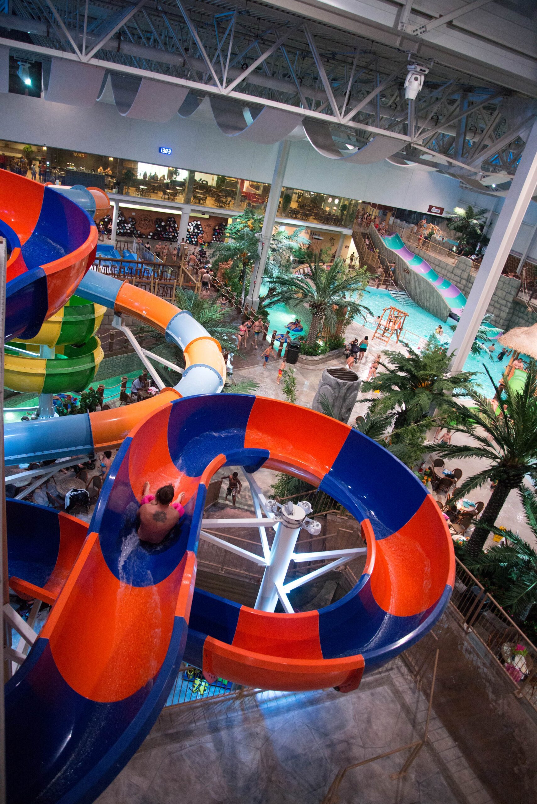 An indoor water park