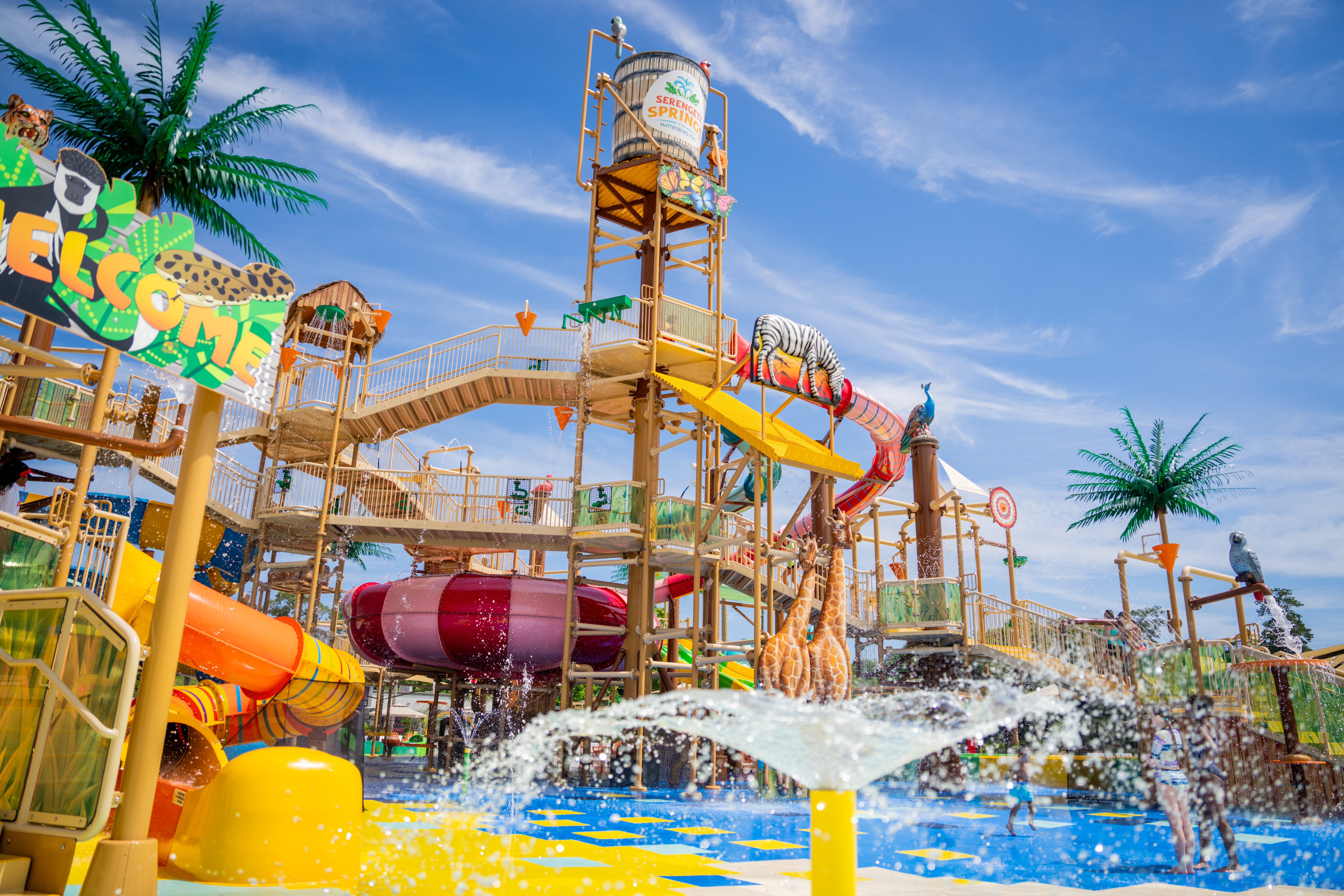 Sunny day showing a FusionFortress 10 with lots of sprays around