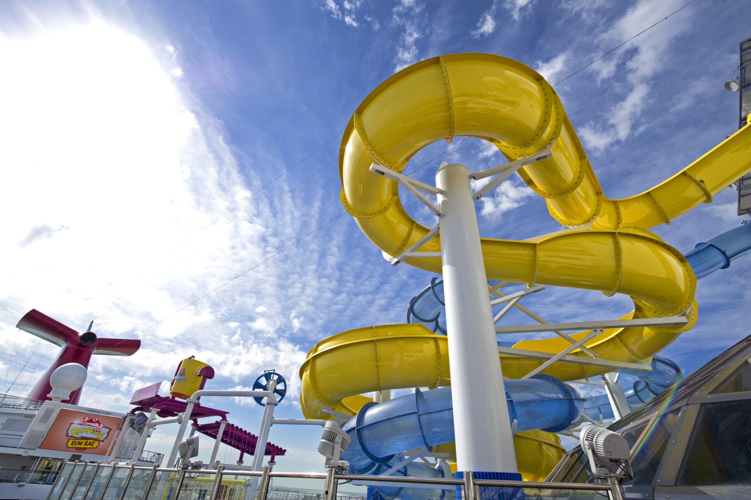 Water slides on a cruise ship