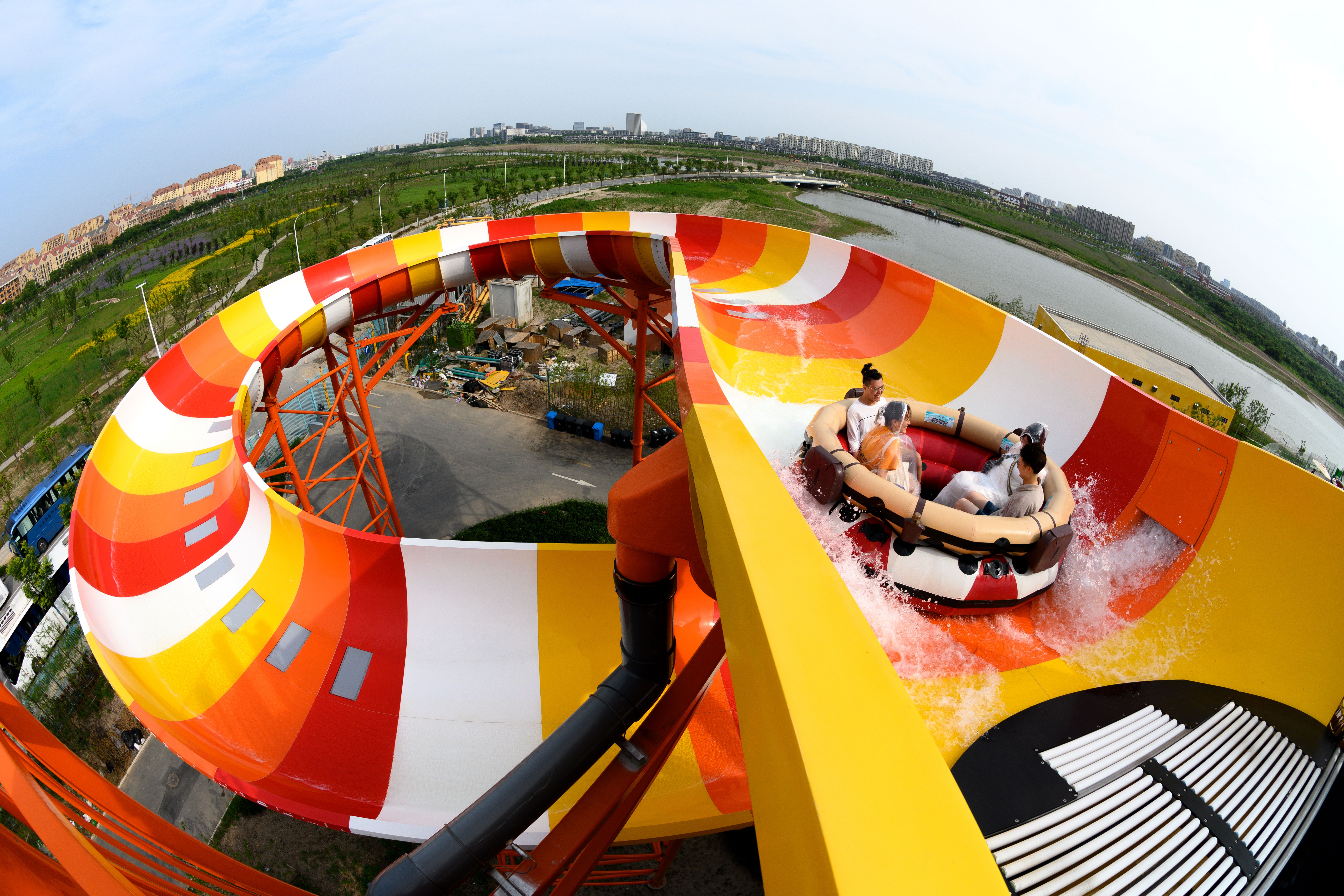 At the top of a Spinning Rapids Ride