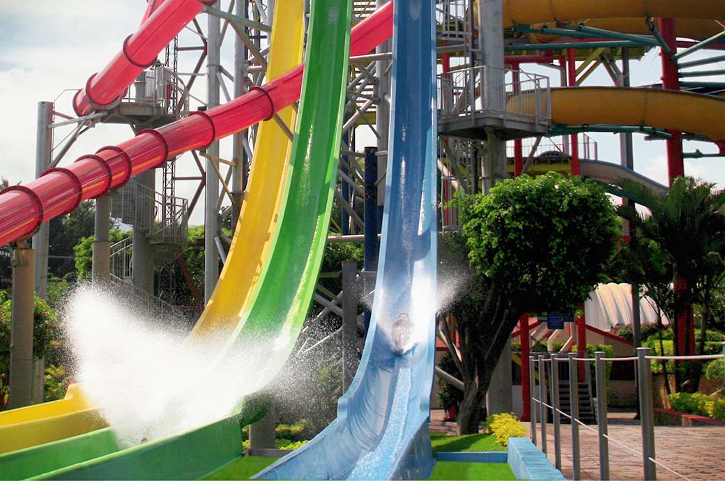 Freefall Water Slide at El Rollo (Parque Acuatico) Water Park Mexico