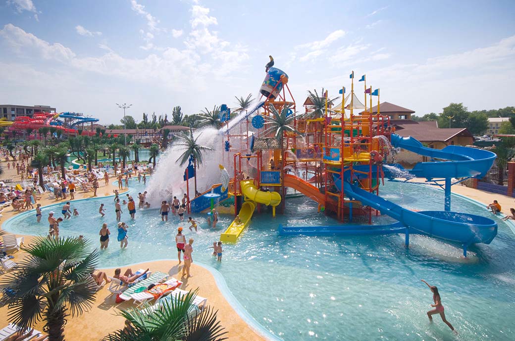 RainFortress RF5 Water Play Structure Designer Waterpark, Anapa, Russia