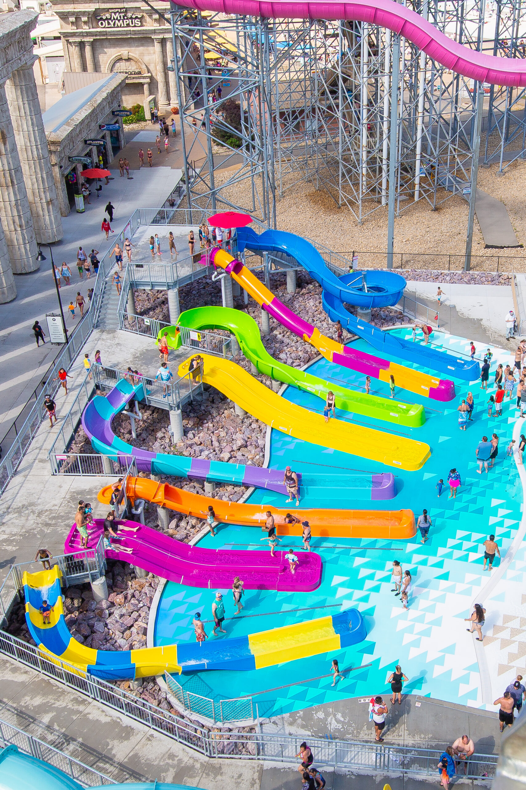 Colorful kids' water slides