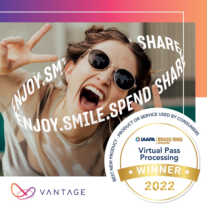 IAAPA 2022 Brass Ring Award Best New Product Vantage Virtual Pass Processing