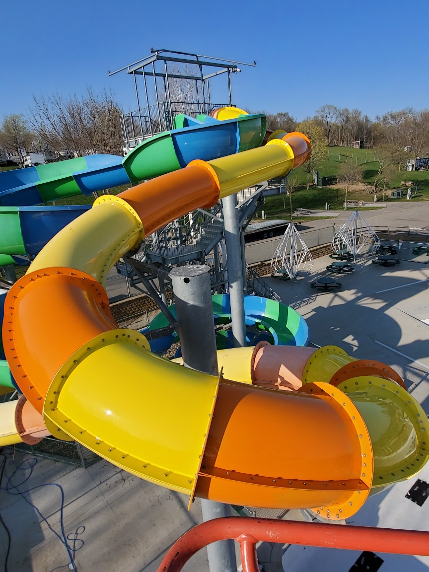 Yellow and orange water slides