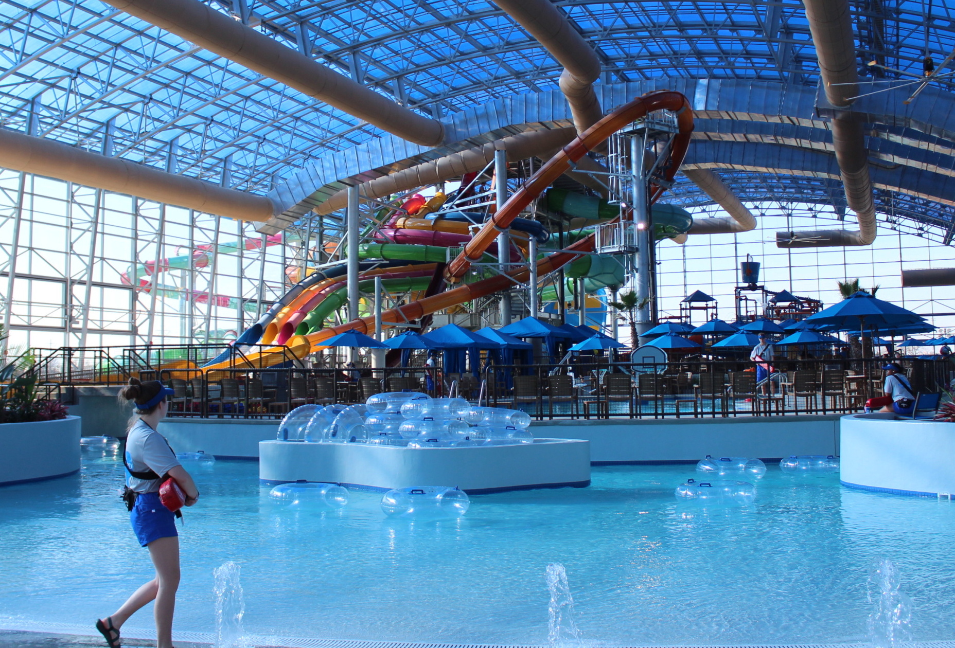 People in indoor waterpark