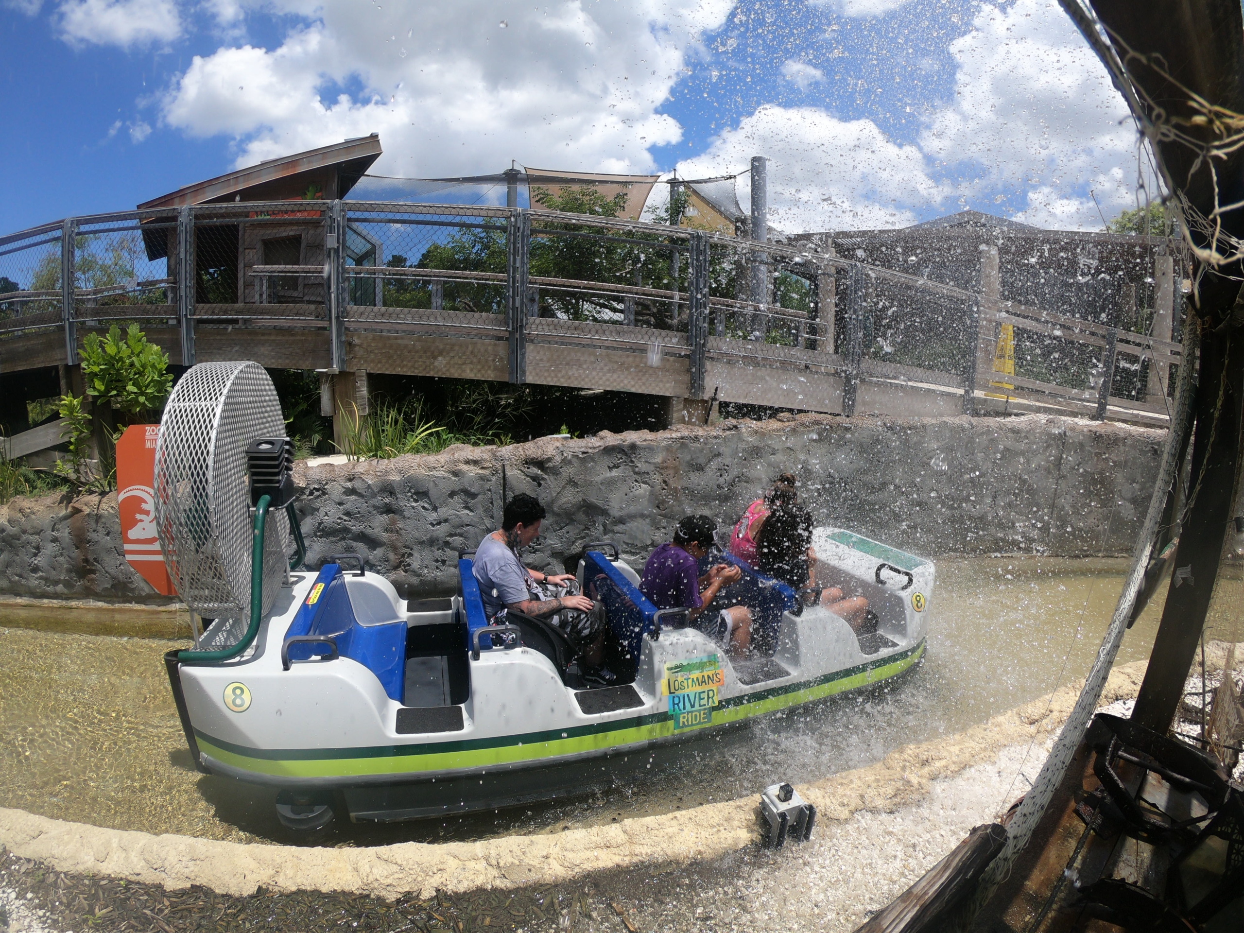 Passengers in water ride boat
