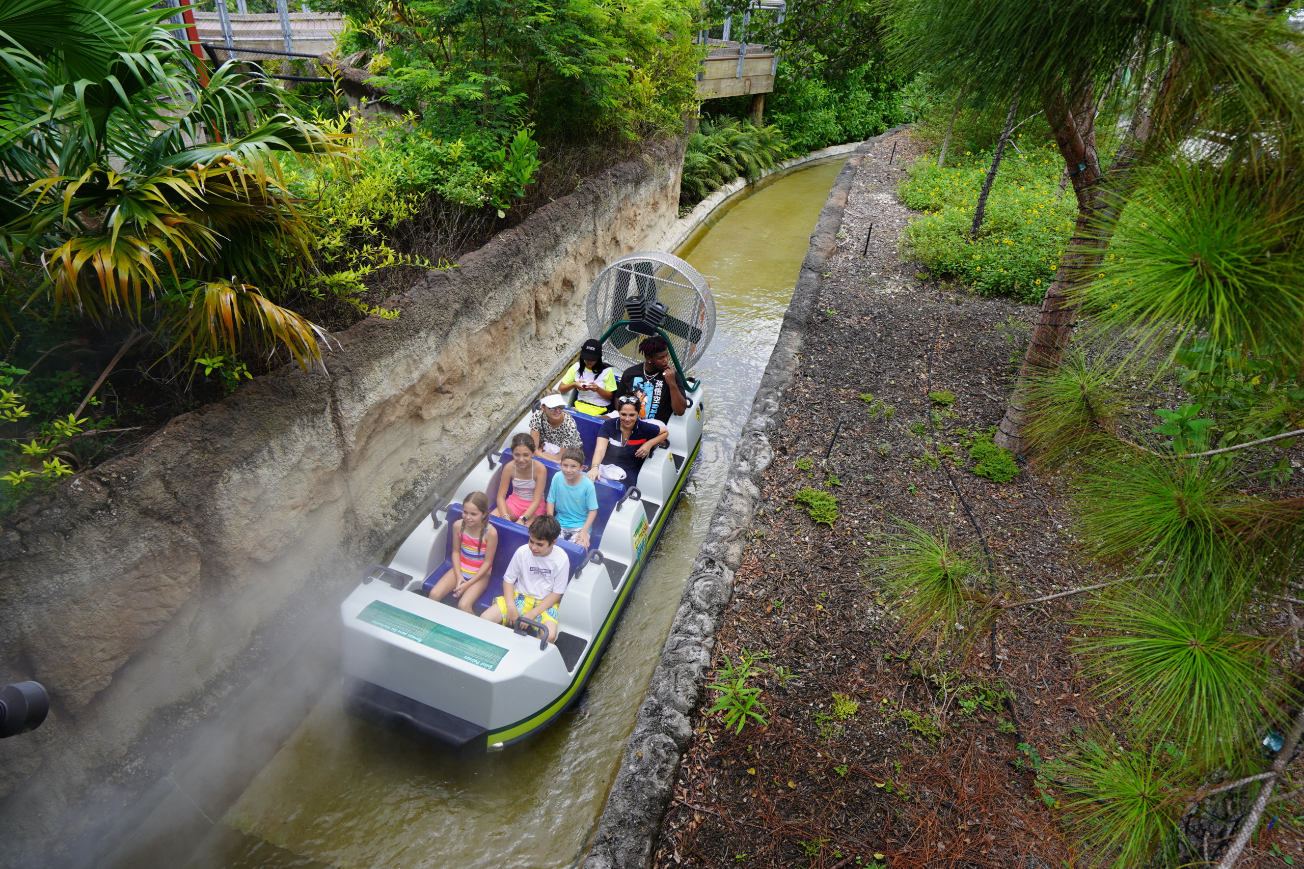 Passengers in water ride boat