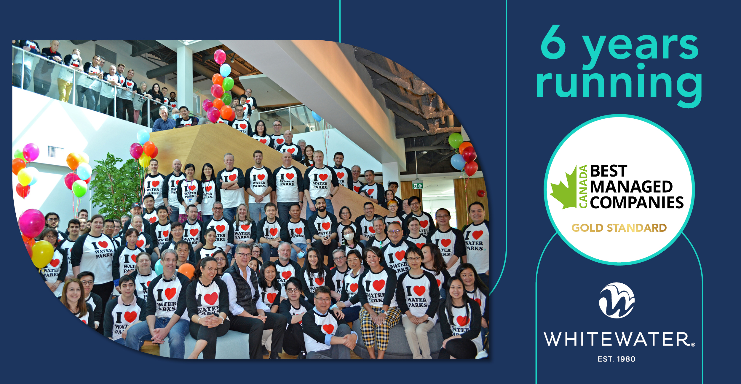 A company group picture with Best Managed Companies logo