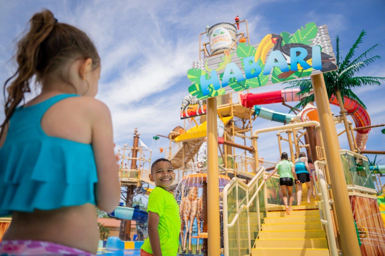 Two children at water park