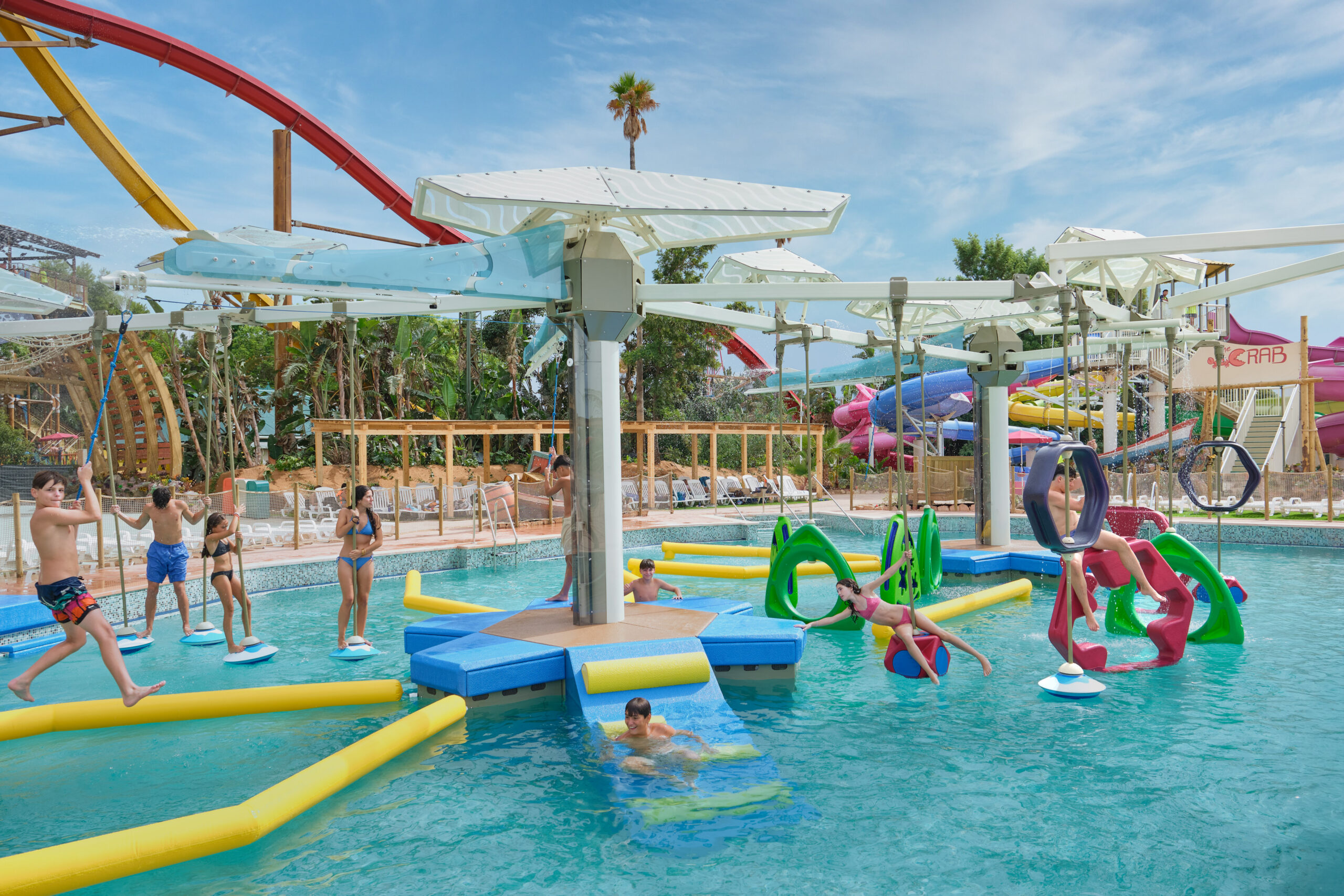an aquatic obstacle course