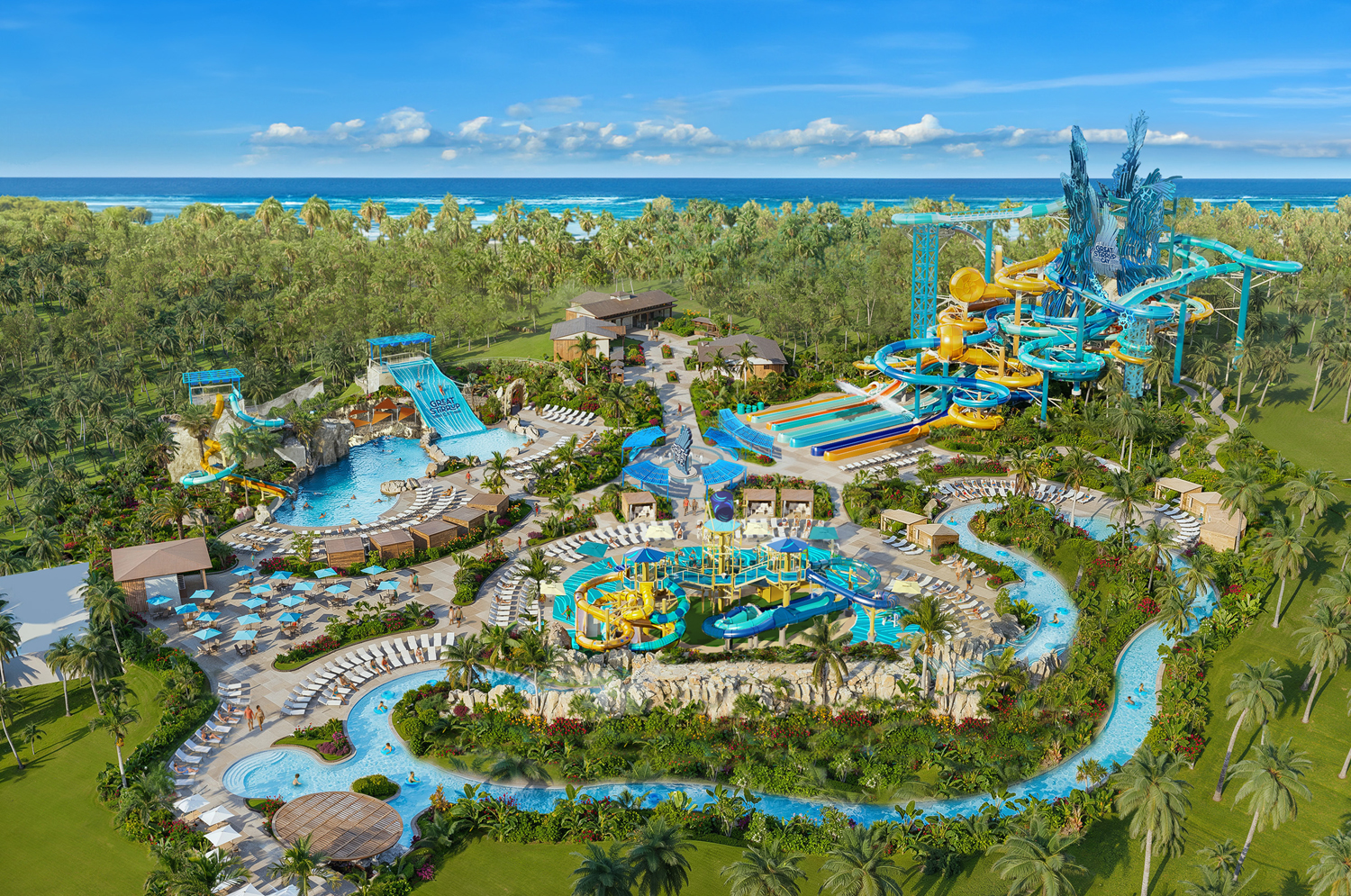 Render of a water park