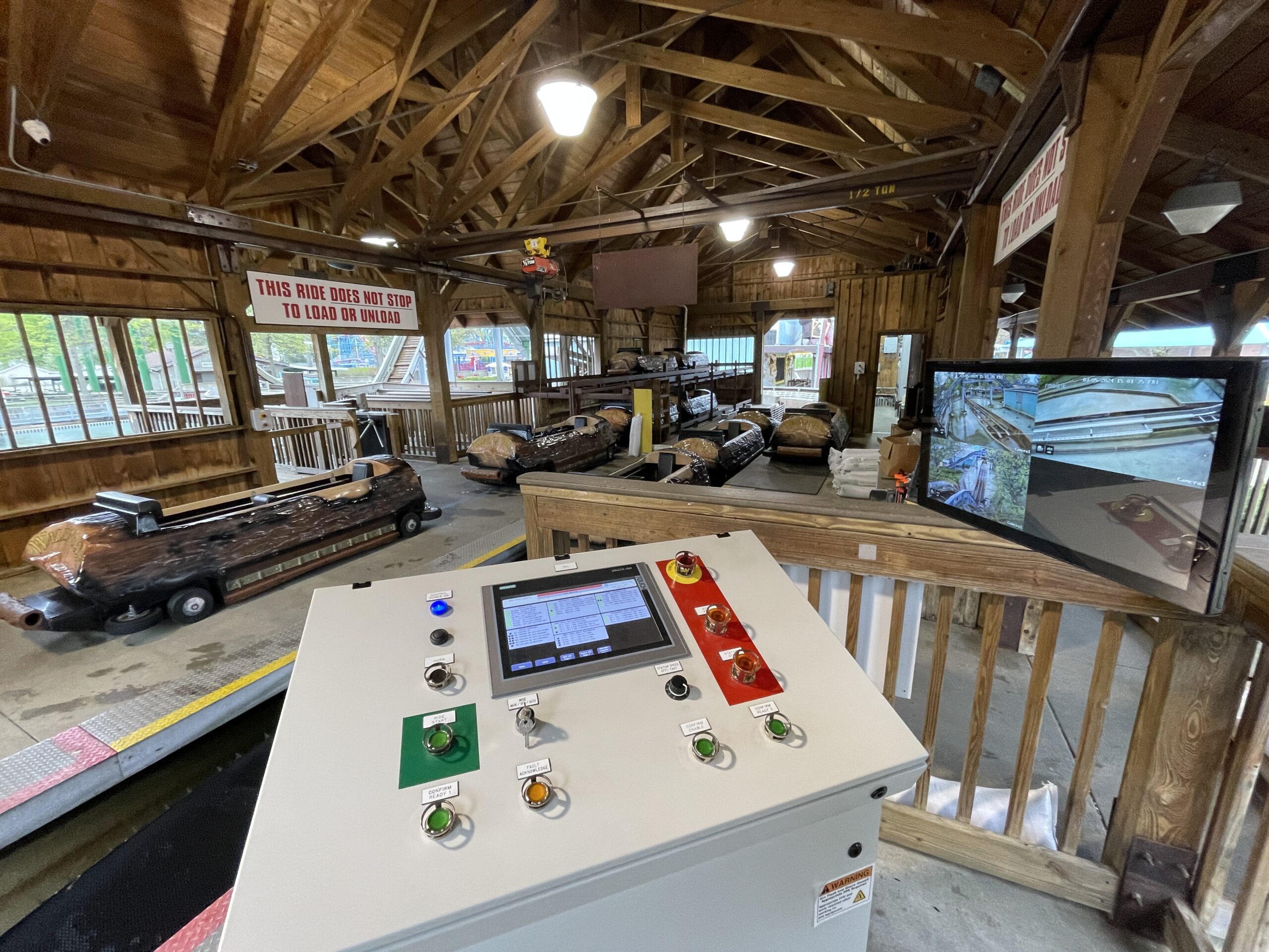 Log flume ride control system