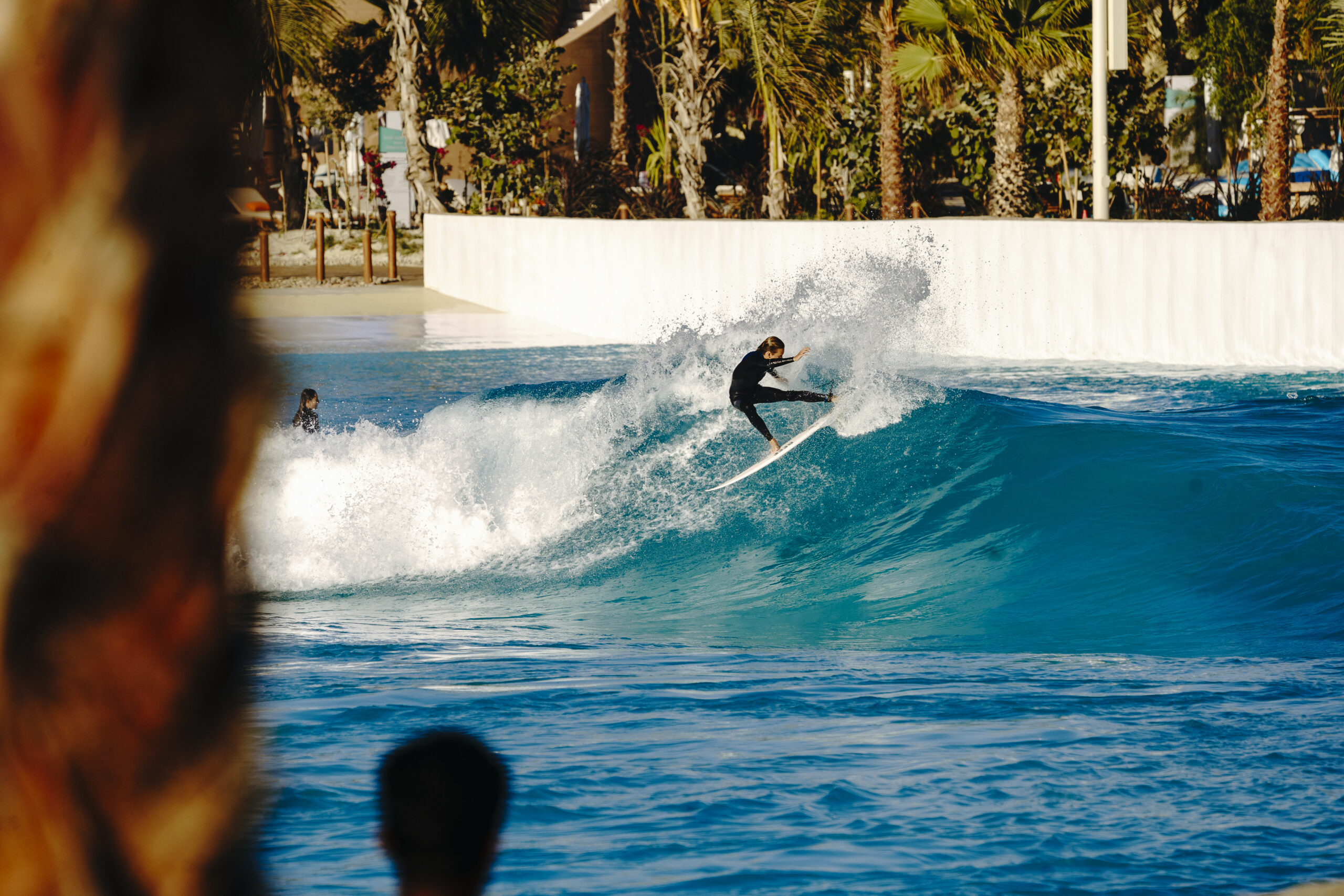 Surfer on Endless Surf wave at Adrena at The Red Sea