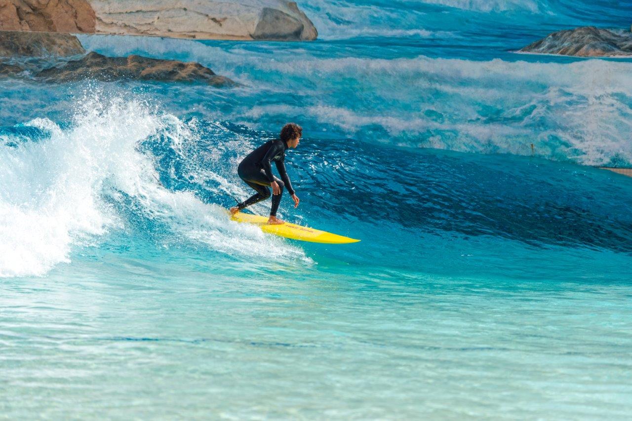 surfer in a surf pool