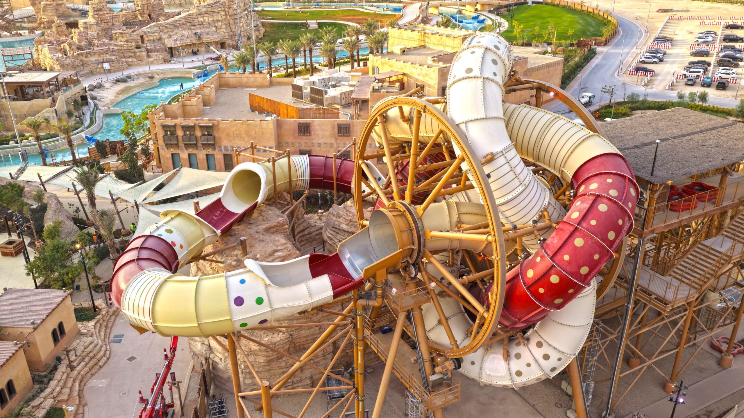 A rotating water slide