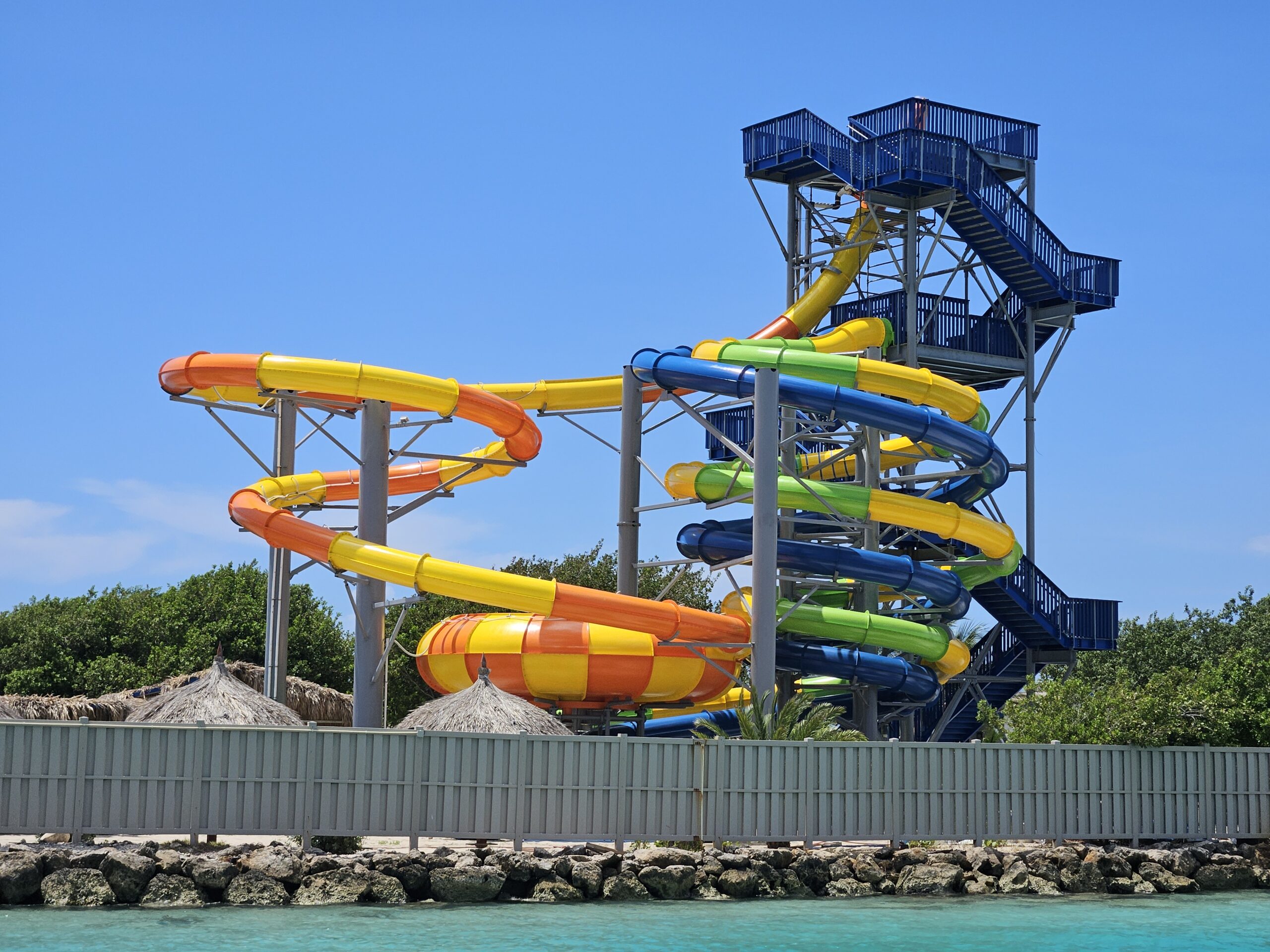 A water slide tower at the sea