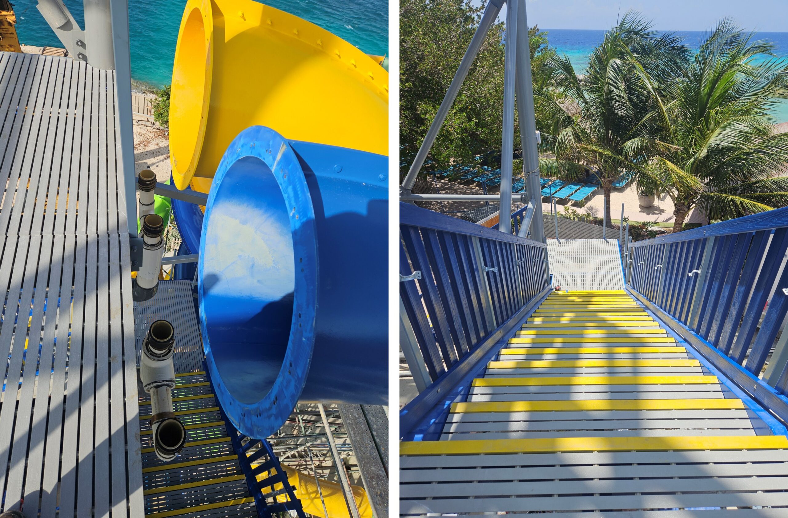Slide tower replacement progress picture