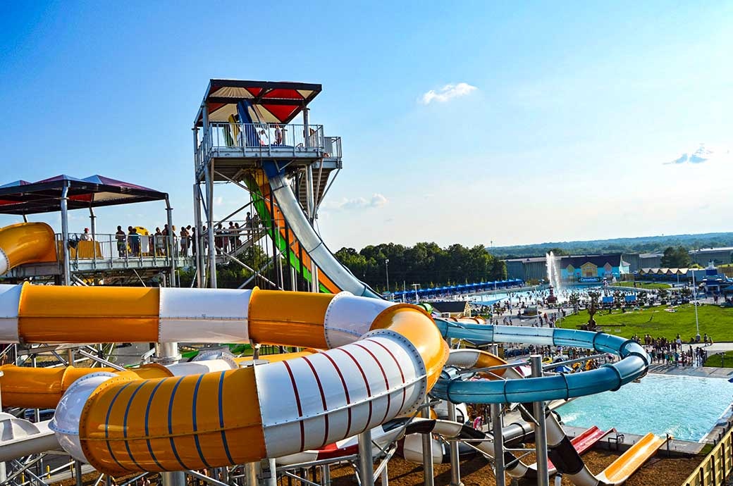 Slide Tower, Carowinds Carolina Harbor, South Carolina, USA