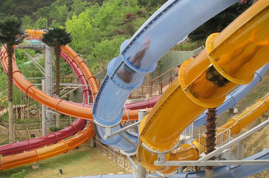 AquaLoop, Wave Pool, Caribbean Bay Everland Resort, Korea