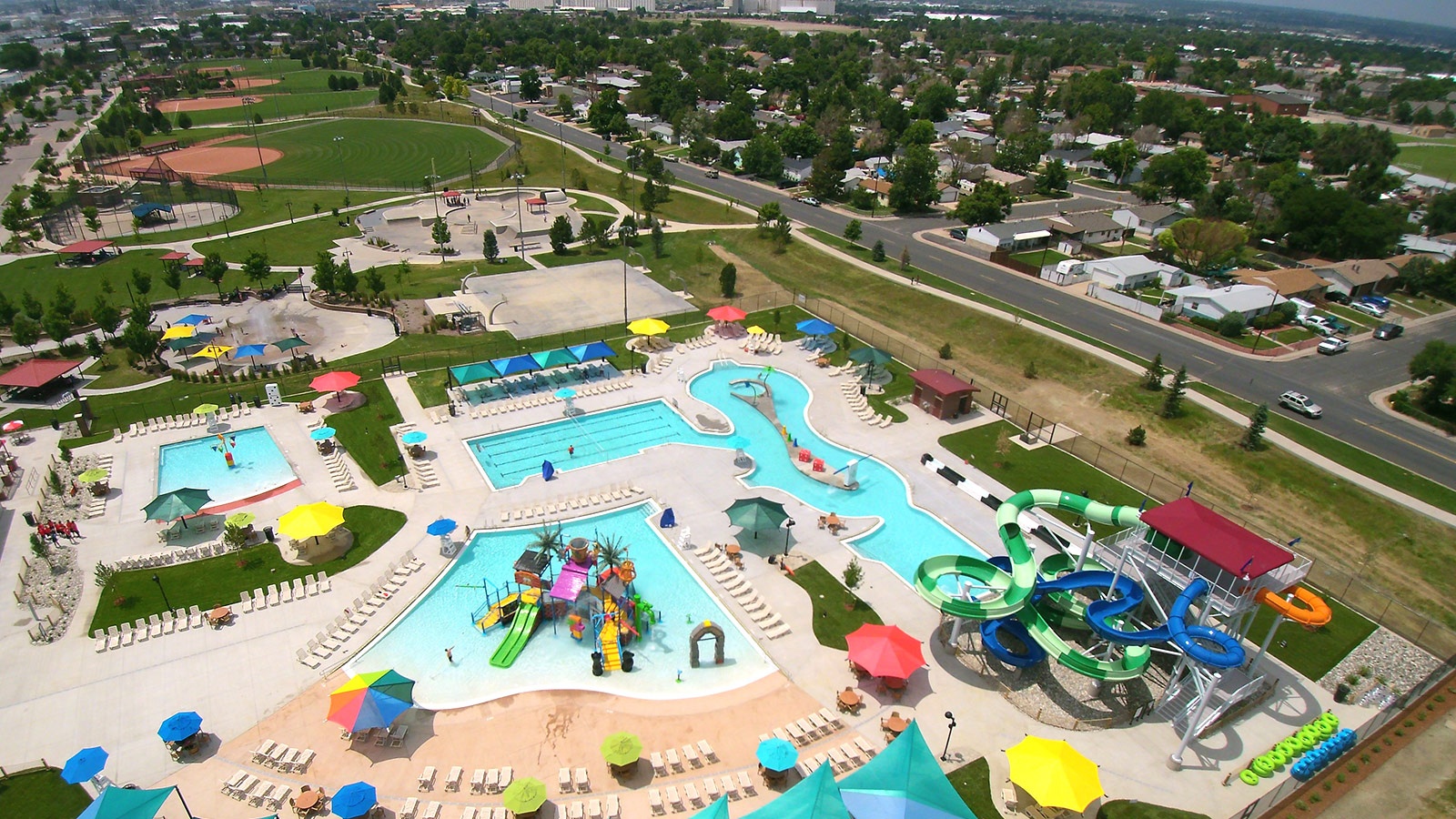 Overview, Paradice Island at Pioneer Park, Commerce City, USA