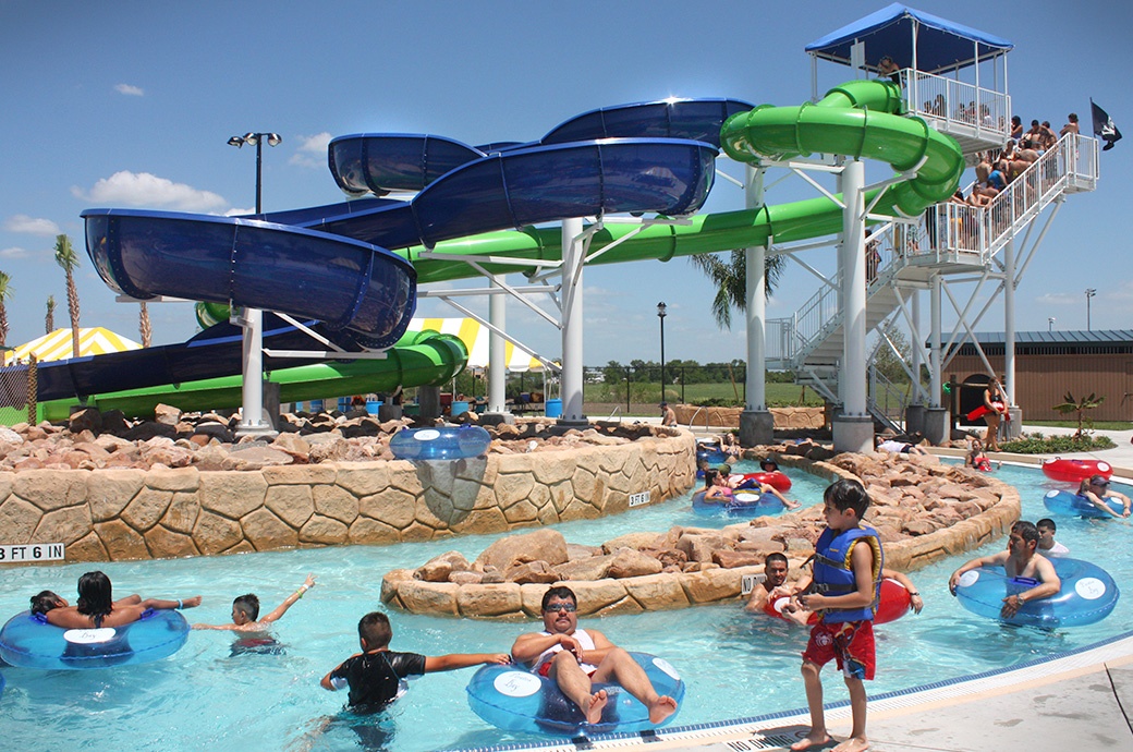 Body Slides, Pirates Bay Waterpark, Baytown, USA