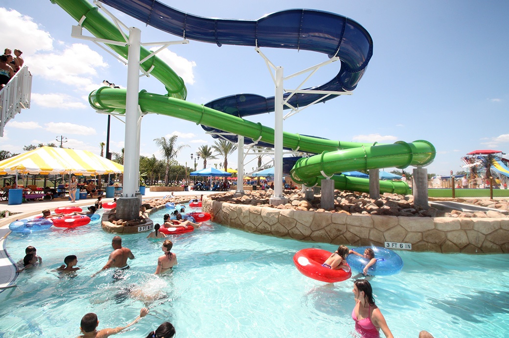 Body Slides, Pirates Bay Waterpark, Baytown, USA