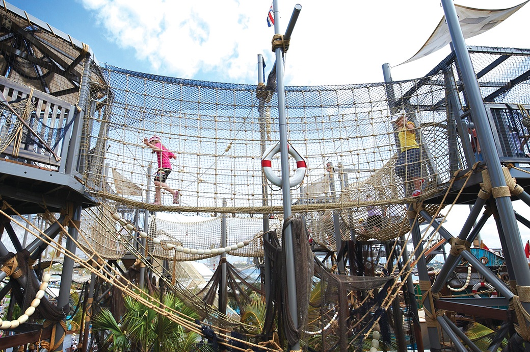 Kids having fun at an Adventure Trail by WhiteWater West - Sea World, Gold Coast, Australia