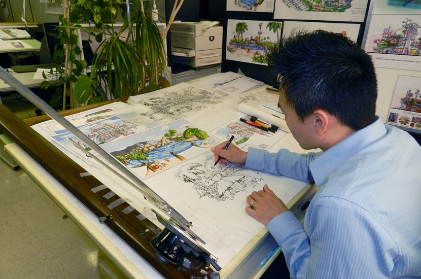 Concept Artist working on creative theming - best theming and Water Park / amusement park Ride designer - WhiteWater West