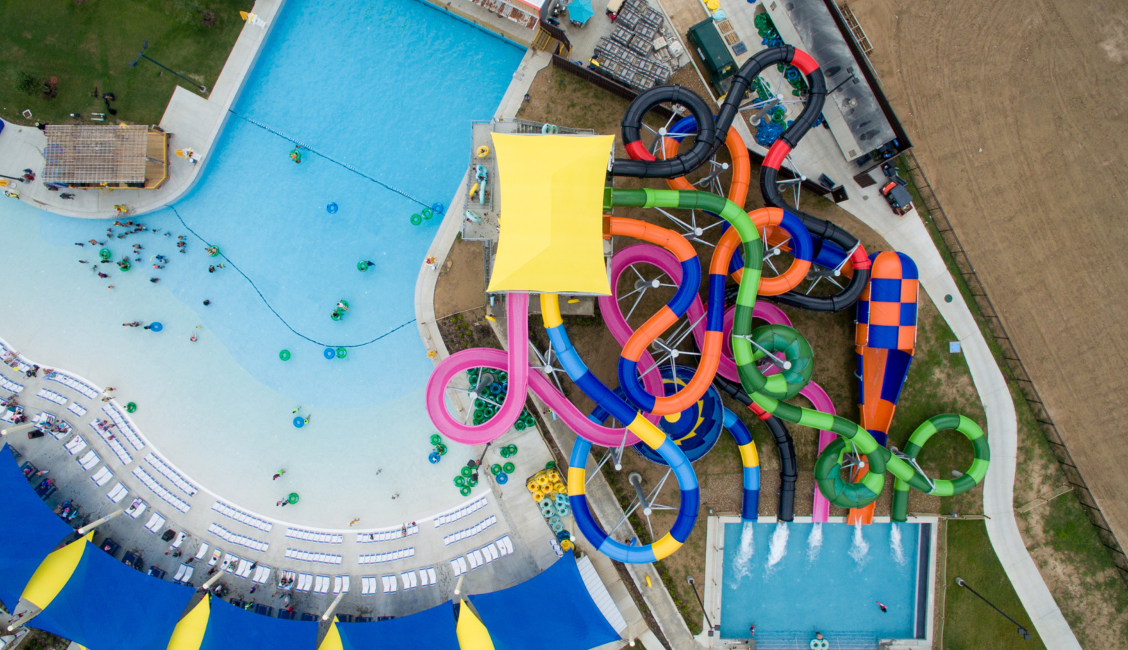 BUILDING WORLD-CLASS DESTINATIONS FOR FAMILIES - WHITEWATER WEST, BEST AND MOST FUN WATER PARKS - AERIAL - TYPHOON TEXAS