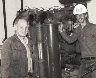 History - Geoff Chutter with early Wave Pool pumps - Circa 1980's