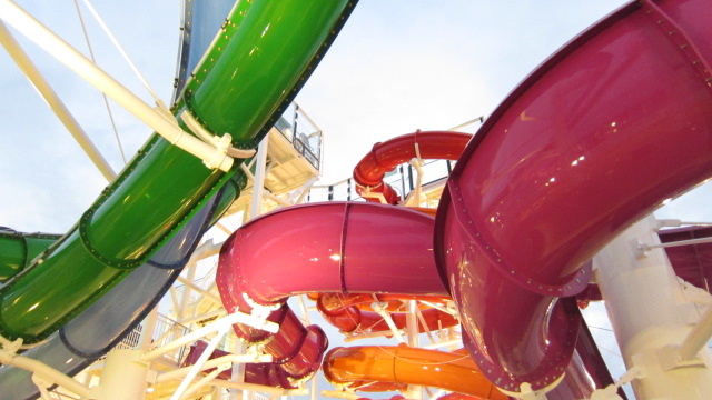 Shiny smooth fiberglass water slides