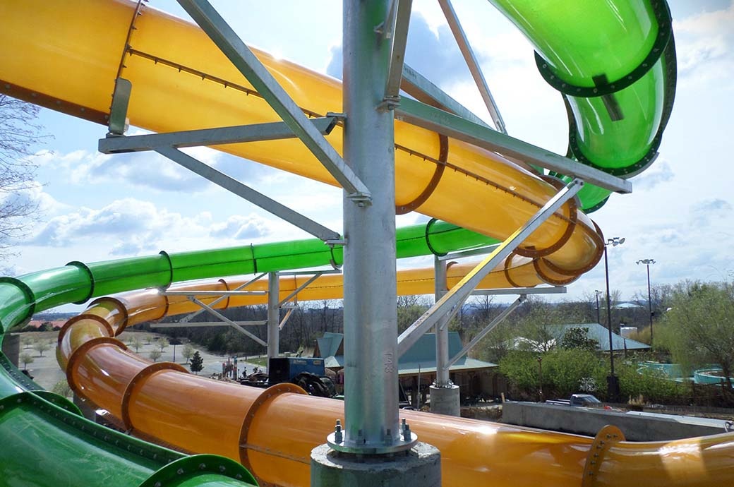 Dual Flatline Loop Water Slide Silver Dollar City, Branson, USA