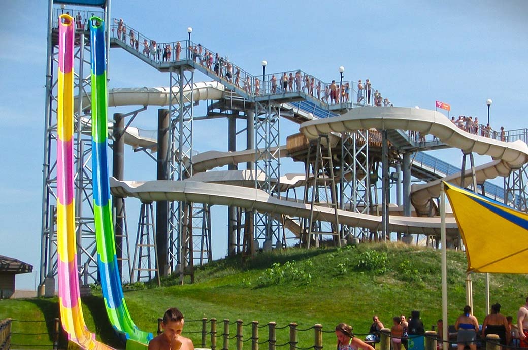 Freefall Water Slide at Magic Waters Water Park, IL, USA
