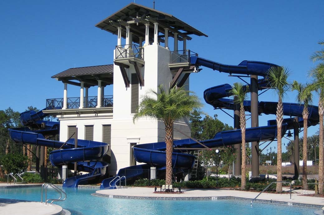 Pool Sider Water Slide at Lombard Recreation and Aquatic Center, IL, USA