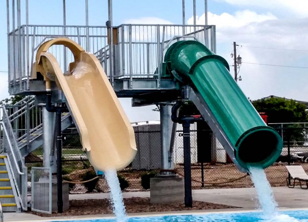 Drop Slides Long Branch Lagoon, KS, USA