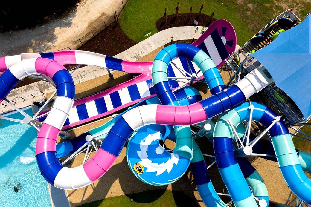 Boomerango, AquaSphere + Tailspin + Rattler Fusion, Whirlin' Waters Adventure Waterpark, USA
