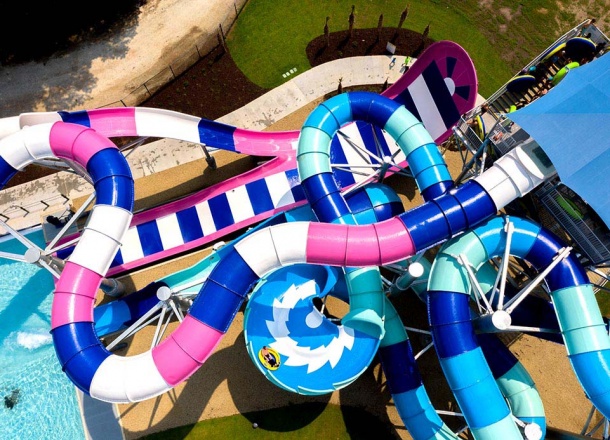 Boomerango, AquaSphere + Tailspin + Rattler Fusion, Whirlin' Waters Adventure Waterpark, USA