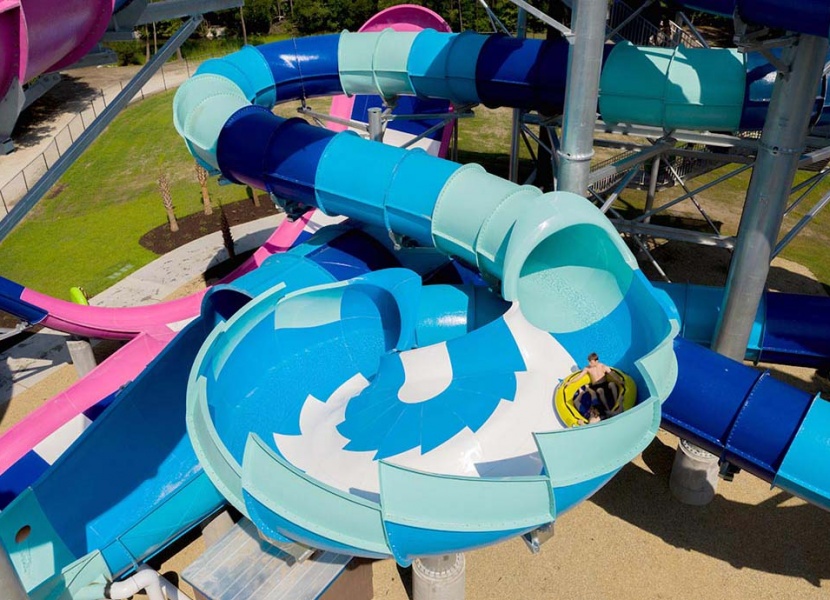 AquaSphere + Tailspin + Rattler Fusion, Whirlin' Waters Adventure Waterpark, North Charleston, USA