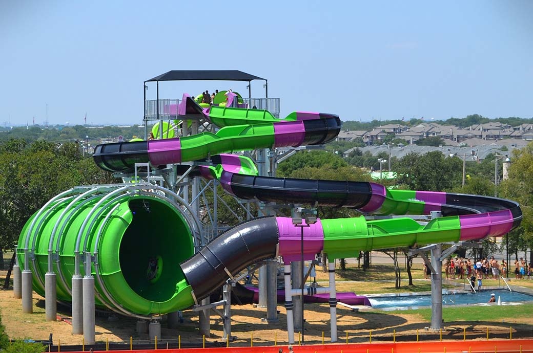 Python Water Slide Supplier for NRH20 Family Water Park, TX, USA