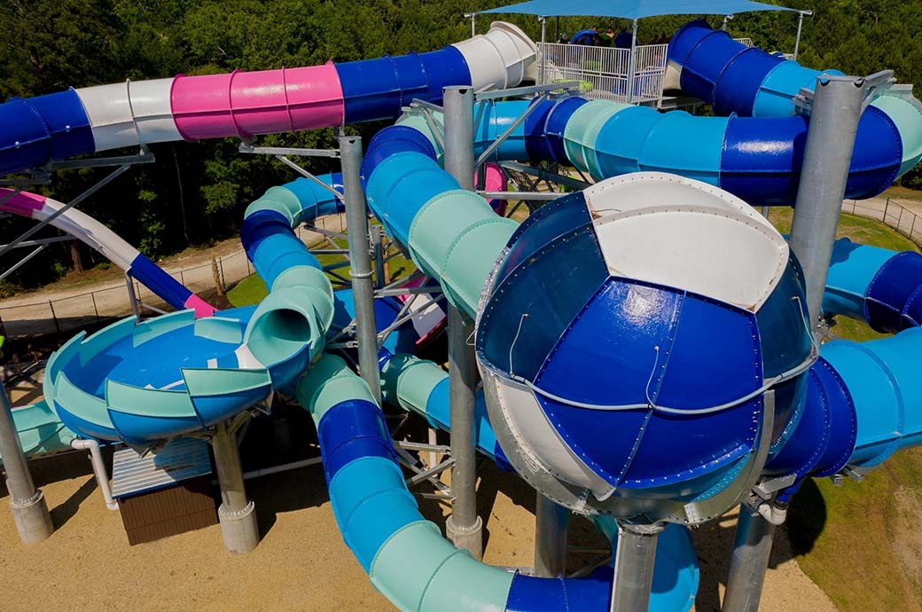 AquaSphere Water Slide at Whirlin' Waters Adventure Waterpark, SC, USA