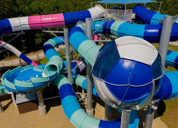 AquaSphere Water Slide at Whirlin' Waters Adventure Waterpark, SC, USA