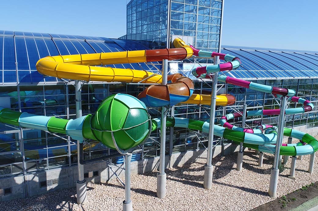 AquaSphere Water Slide at Epic Waters Indoor Waterpark, TX, USA