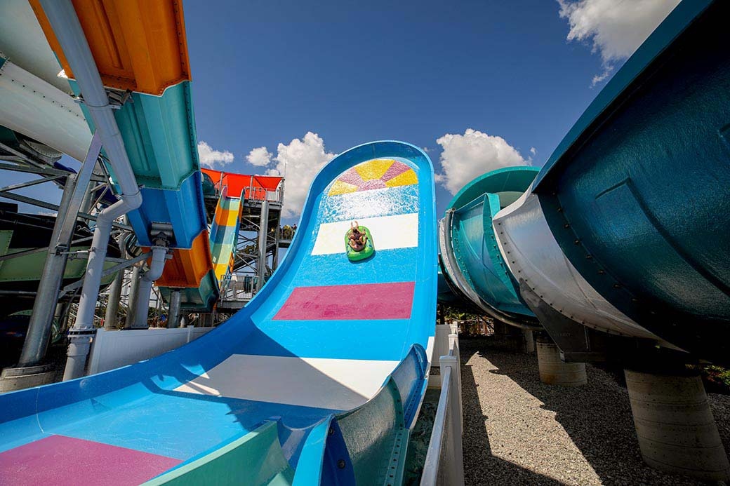 Best and Most Fun Blasterango Water Slide, Blaster Water Slide a Roller Coaster Experience by WhiteWater West at Island H2O Live! Waterpark, Kissimmee, USA