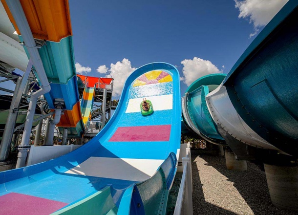 Best and Most Fun Blasterango Water Slide, Blaster Water Slide a Roller Coaster Experience by WhiteWater West at Island H2O Live! Waterpark, Kissimmee, USA