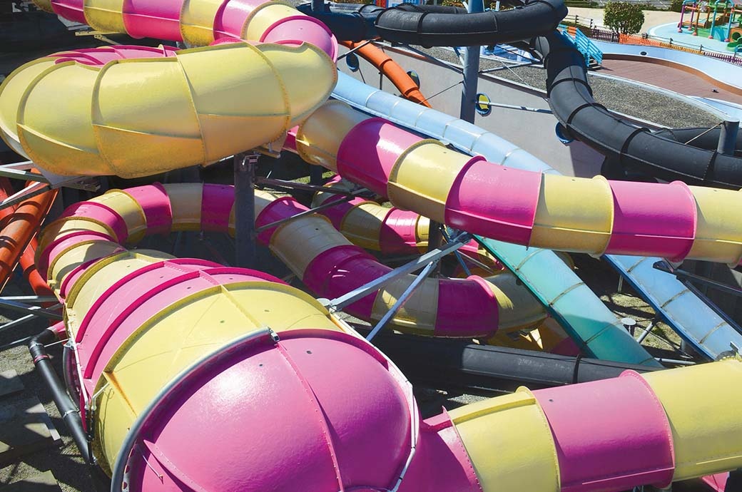 Constrictor-Rattler Fusion Water Slide at Aquapark Le Bouveret, Switzerland