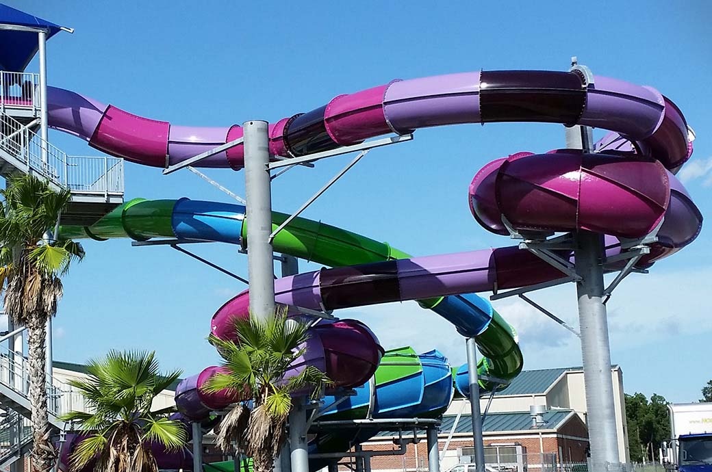 Constrictor Water Slide at SPAR Water Park, LA, USA