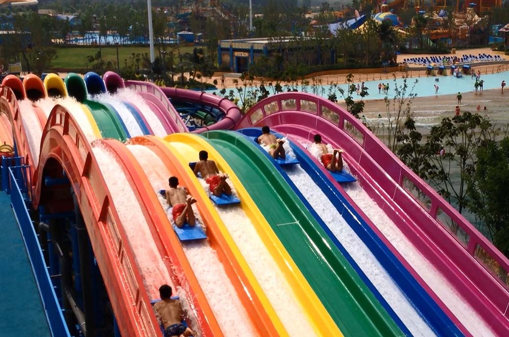 Best and Most fun Mat Blaster Racing Water Slide by WhiteWater West - Happy Oceans Waterpark, Xinmi, China