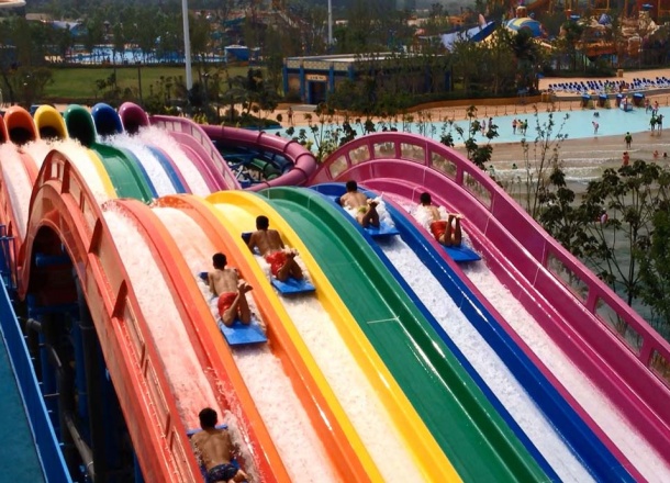 Best and Most fun Mat Blaster Racing Water Slide by WhiteWater West - Happy Oceans Waterpark, Xinmi, China