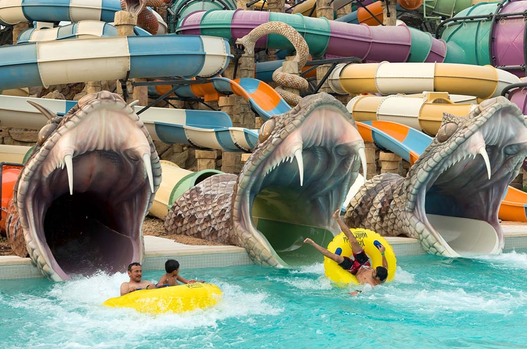 Giant Water Slide AquaTube - Yas Waterworld, Abu Dhabi, United Arab Emirates